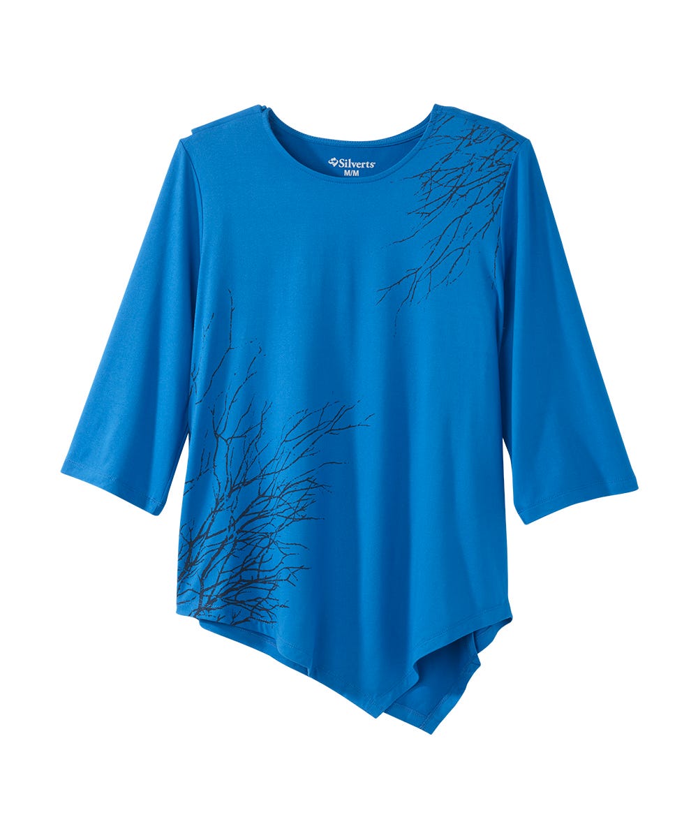 Women's Open Back Asymmetrical Hem Top - Silverts 5