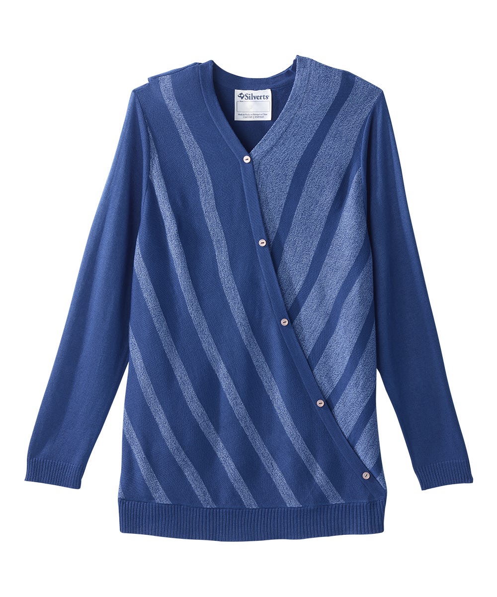 Women's Open Back Stripe Sweater - Silverts 5