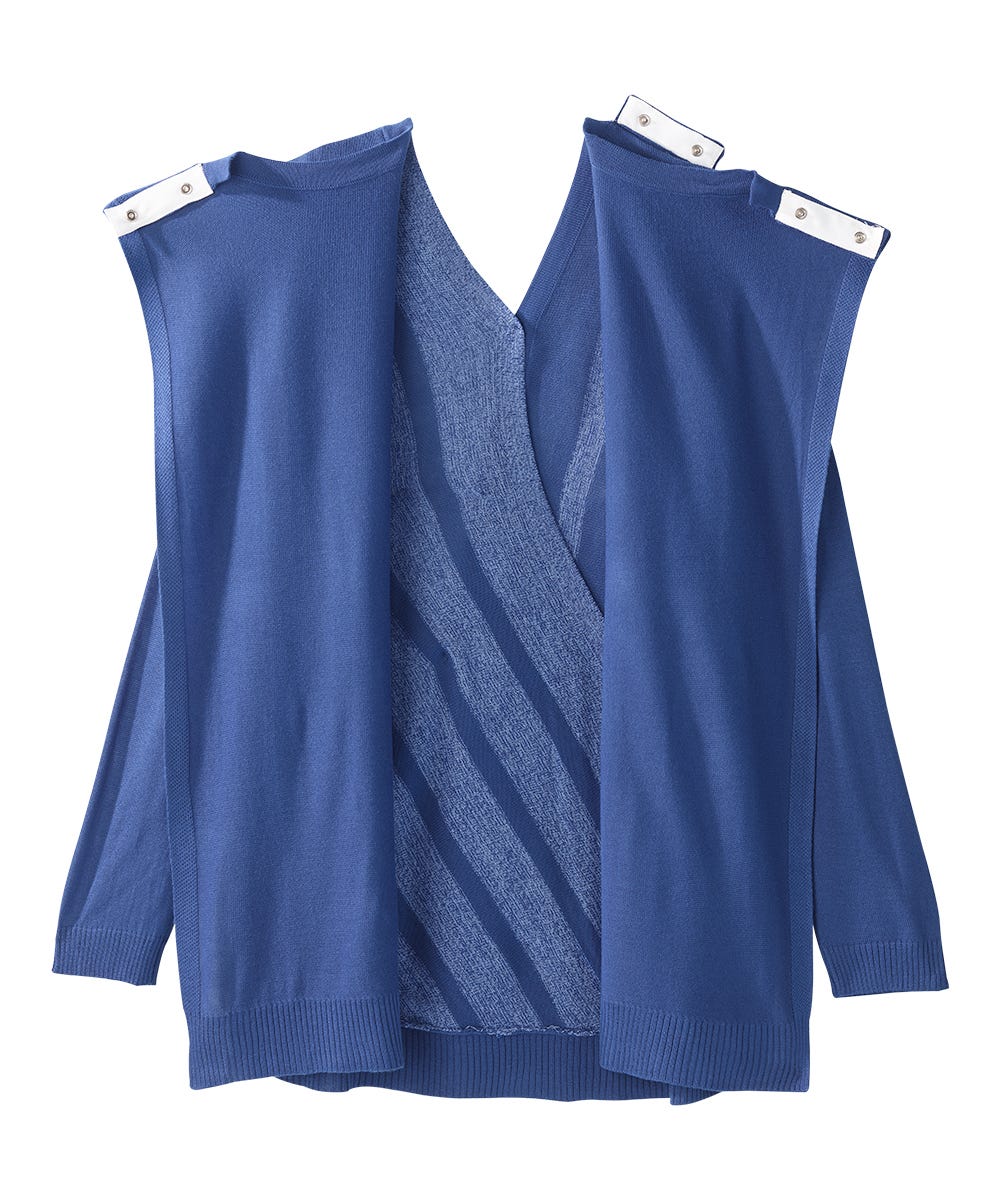 Women's Open Back Stripe Sweater - Silverts 18