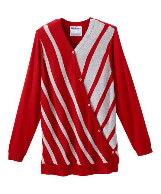 Women's Open Back Stripe Sweater - Silverts 1