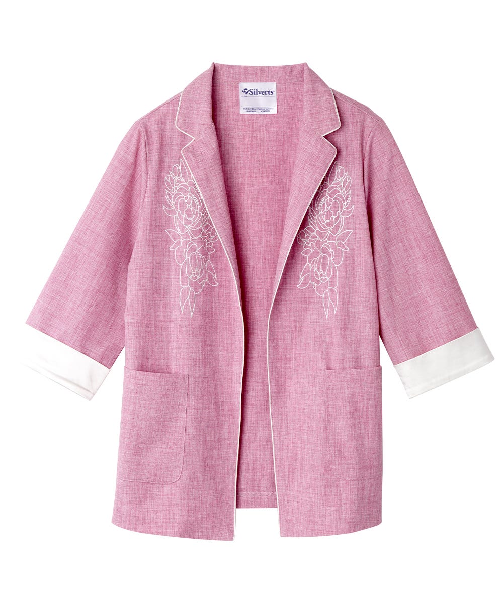 Women's Embroidered Linen Blazer - Silverts 17