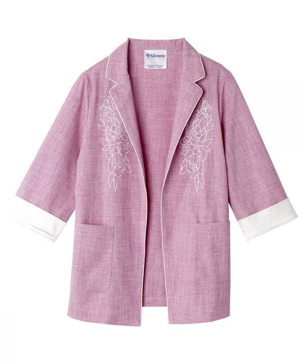 Women's Embroidered Linen Blazer - Silverts 1