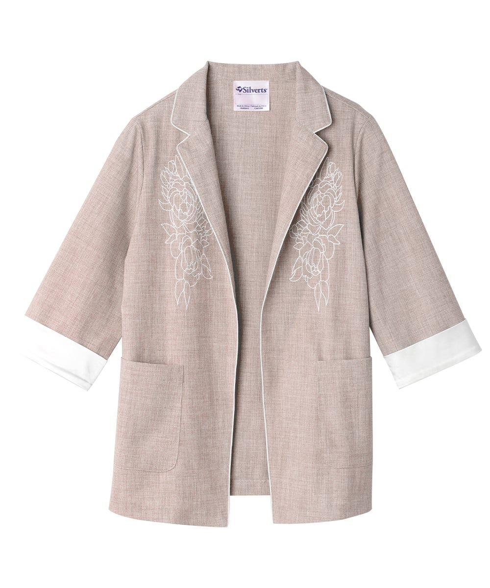 Women's Embroidered Linen Blazer - Silverts 21