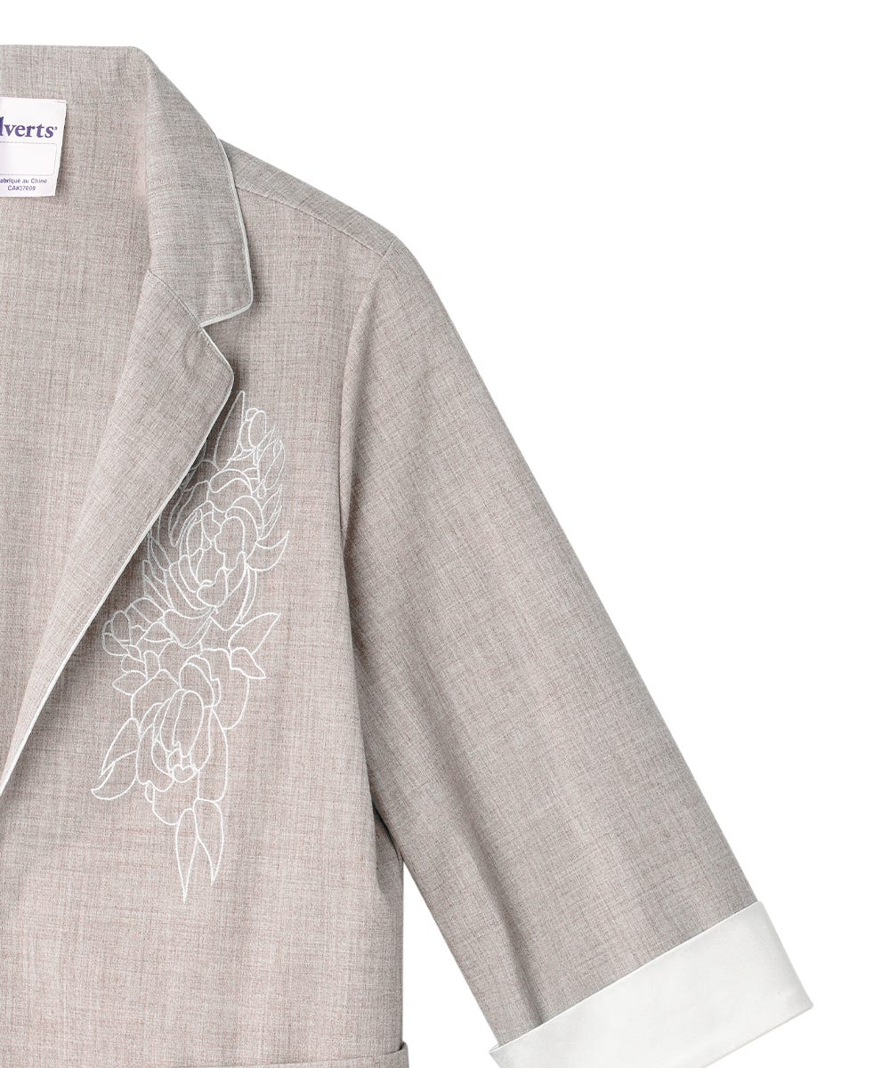 Women's Embroidered Linen Blazer - Silverts 4