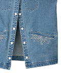 Women's Self Dressing Magnetic Closure Denim Vest - Silverts 2