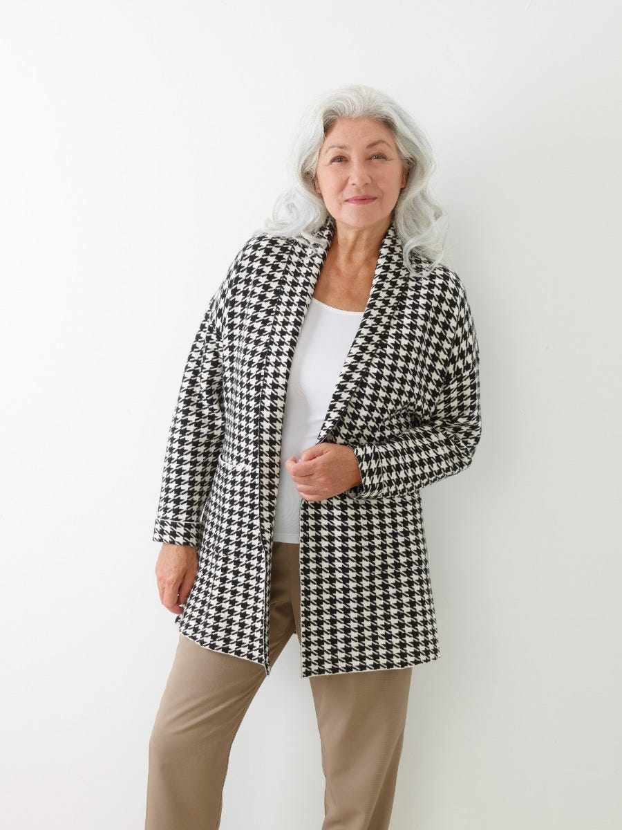 Women's 3/4 Length Sleeve Cardigan Sweater - Silverts 1