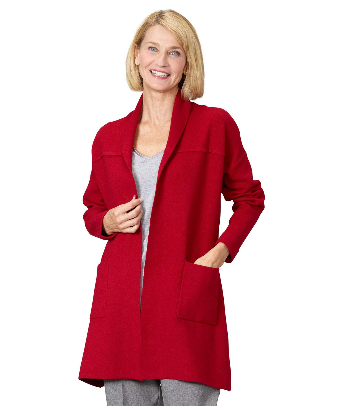 Women's 3/4 Length Sleeve Cardigan Sweater - Silverts 12
