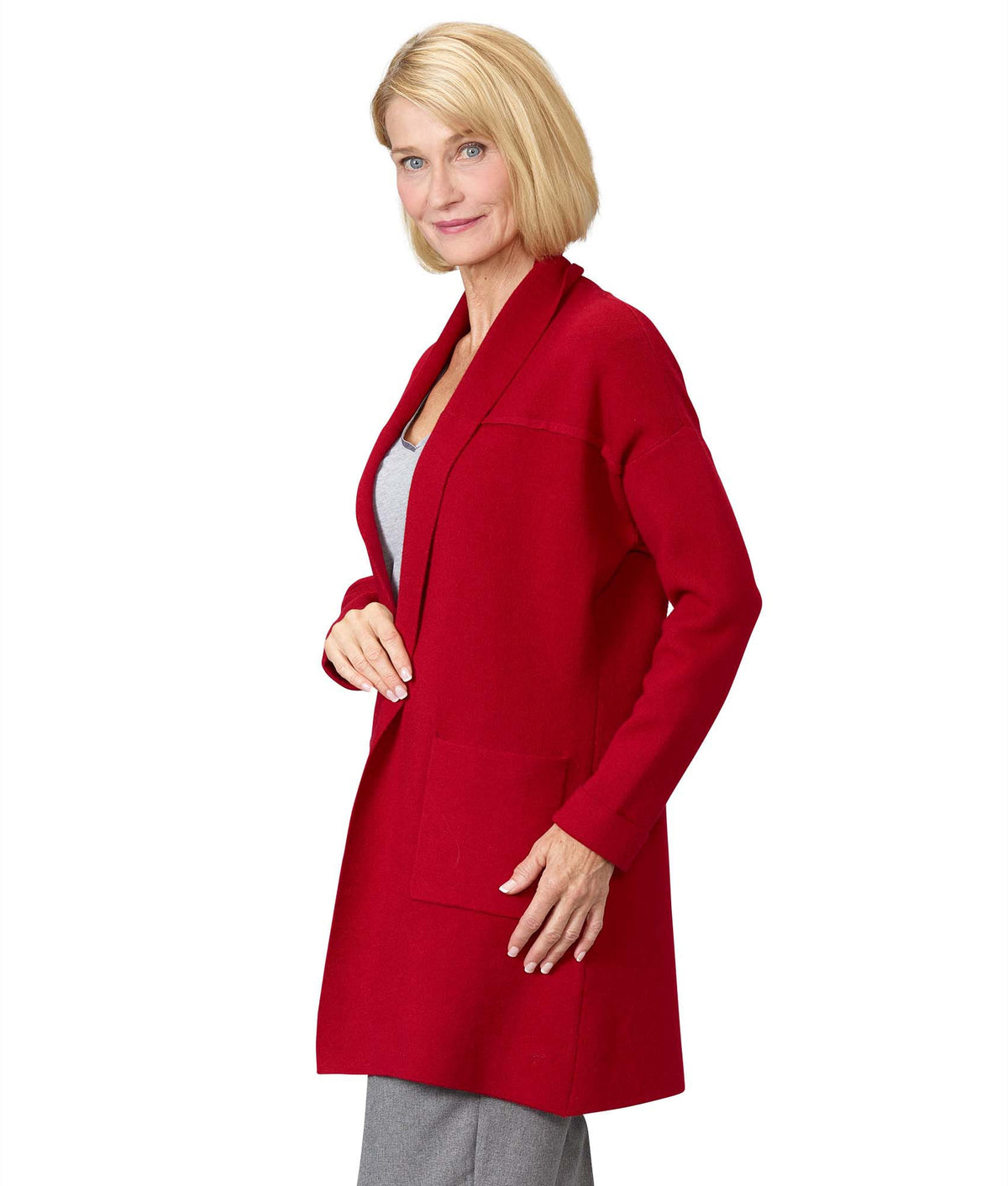 Women's 3/4 Length Sleeve Cardigan Sweater - Silverts 13