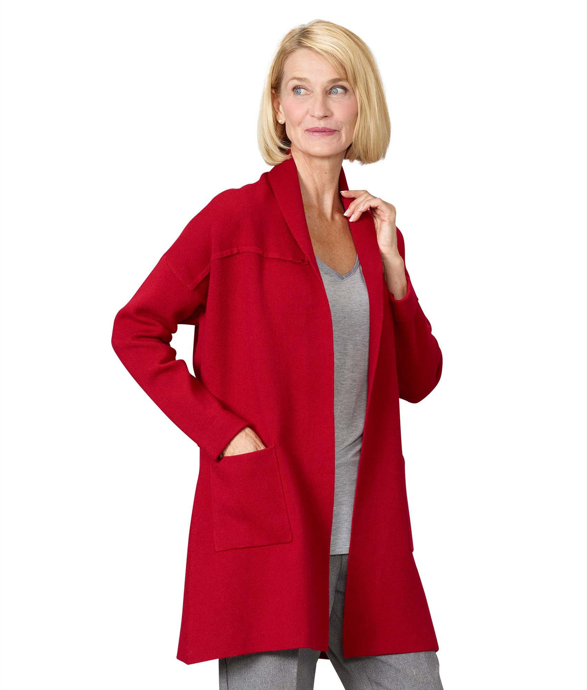 Women's 3/4 Length Sleeve Cardigan Sweater - Silverts 14