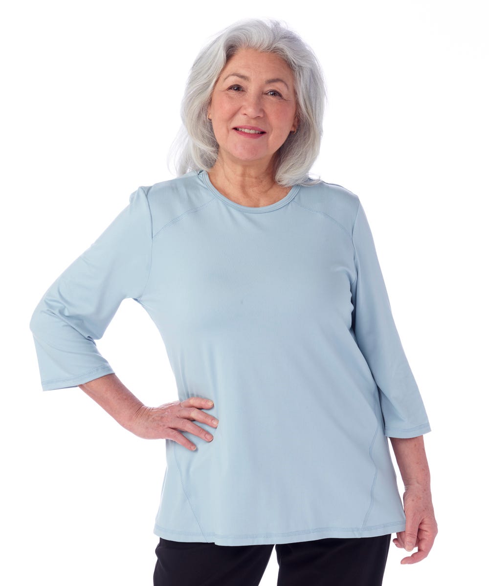 Women's Open Back Active Crew Neck Top - Silverts 17