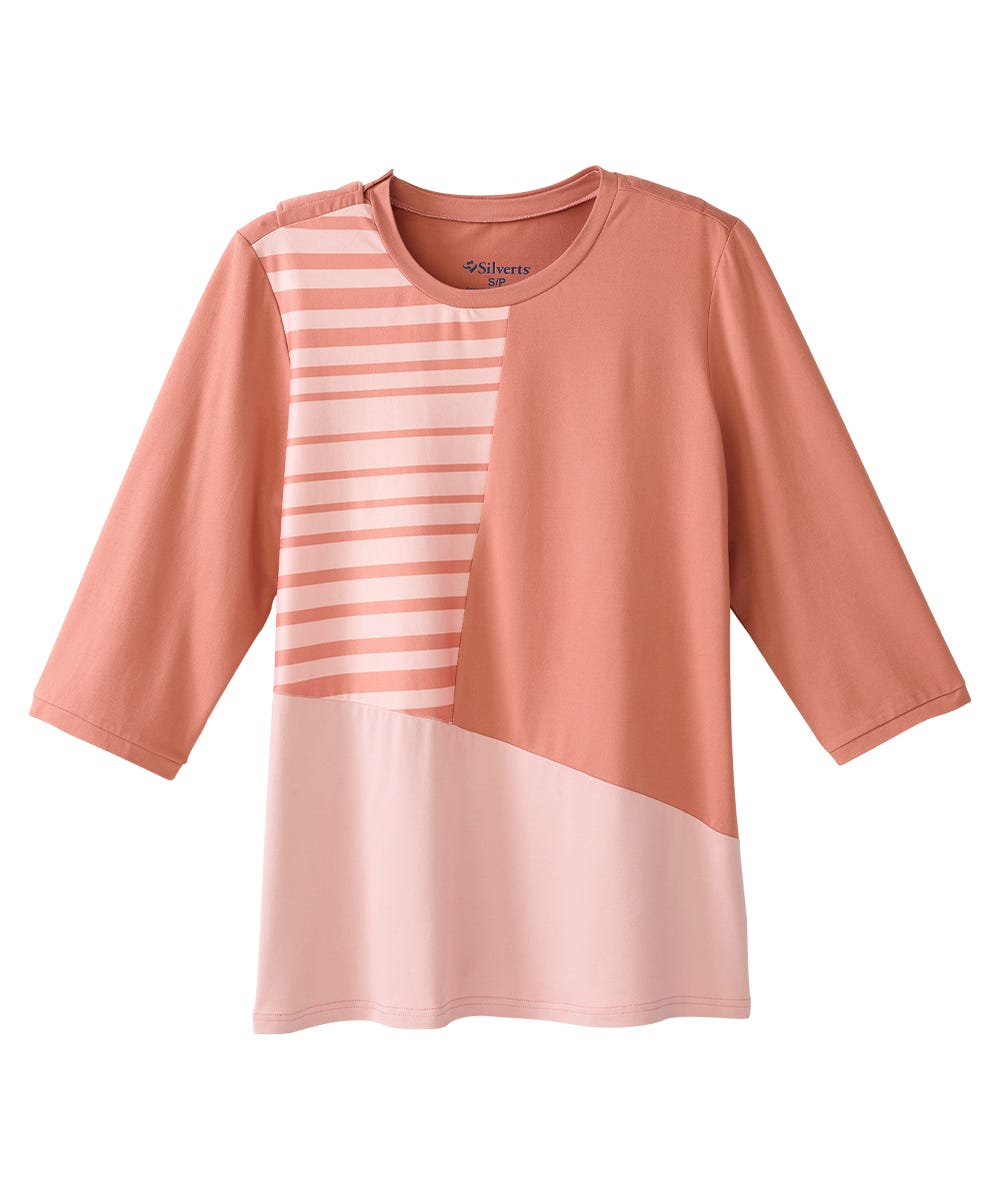 Women's Open Back Color Block Top - Silverts 10