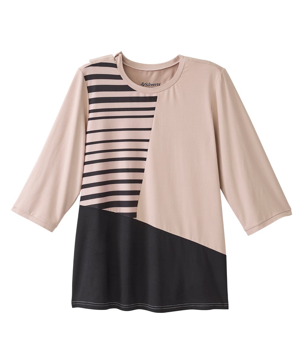 Women's Open Back Color Block Top - Silverts 13