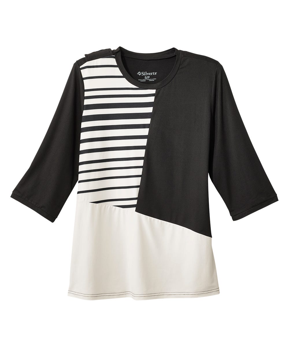 Women's Open Back Color Block Top - Silverts 16