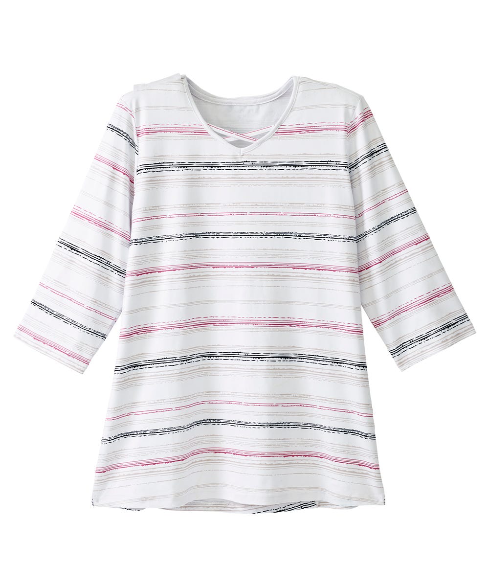 Women's Open Back Criss Cross Neckline Top - Silverts 5