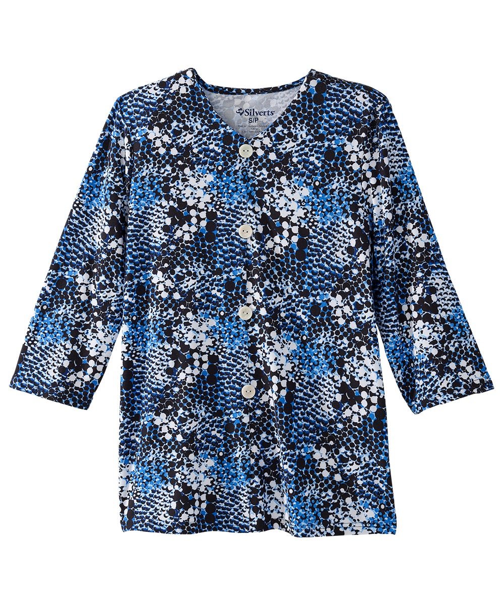 Women's Open Back Faux Button Top - Silverts 16