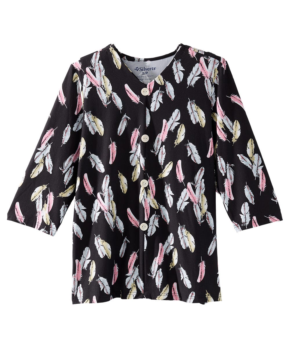 Women's Open Back Faux Button Top - Silverts 21