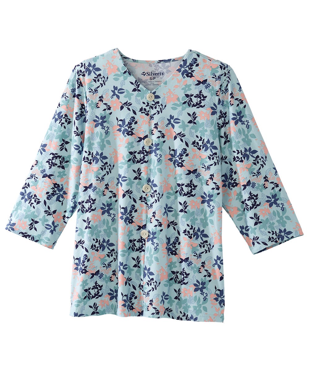 Women's Open Back Faux Button Top - Silverts 7