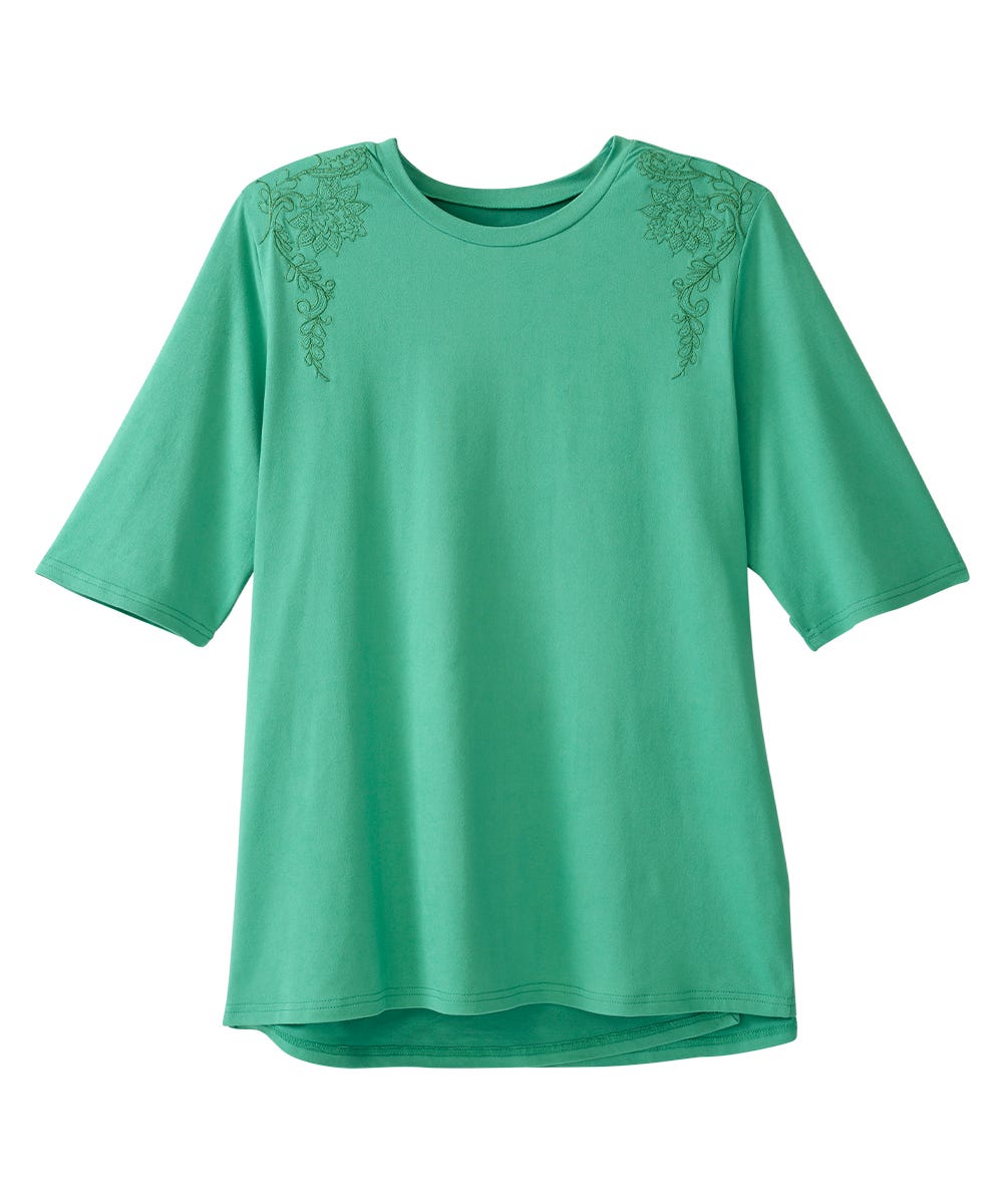 Women's Open Back Embroidered T-Shirt - Silverts 17