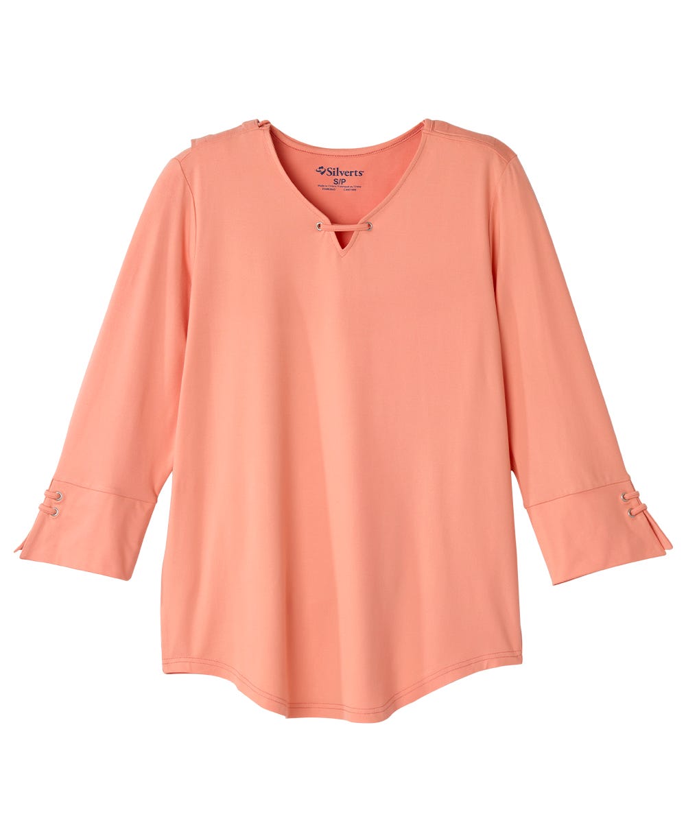 Women's Open Back Notched Neckline Top - Silverts 7