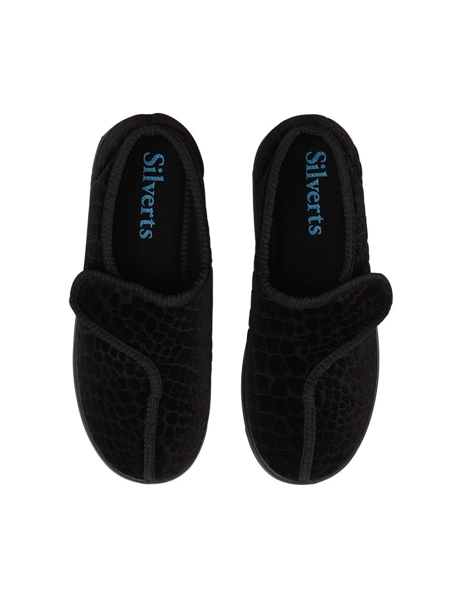 Women’s Soft Slippers with Easy Closures – Adjustable Fit (Regular to Extra Wide) - Silverts 48