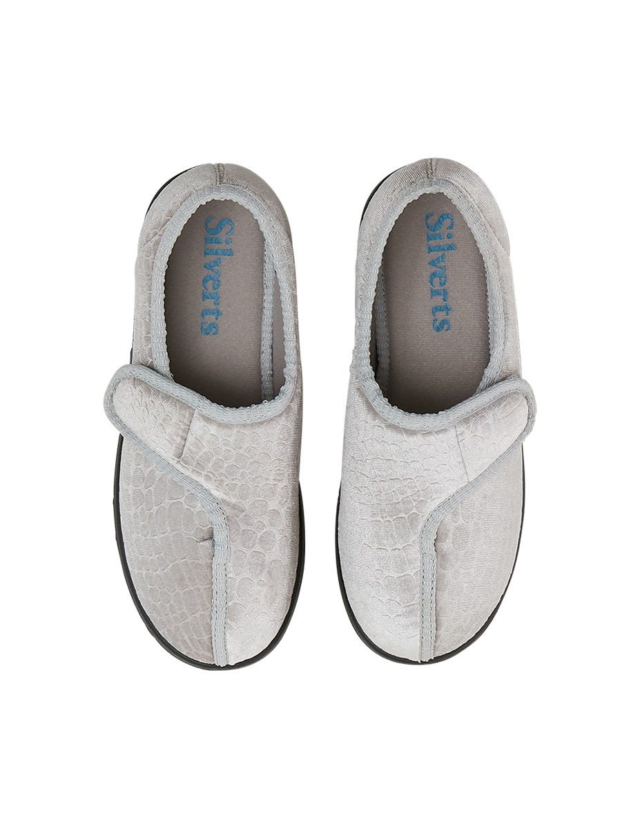 Women’s Soft Slippers with Easy Closures – Adjustable Fit (Regular to Extra Wide) - Silverts 120