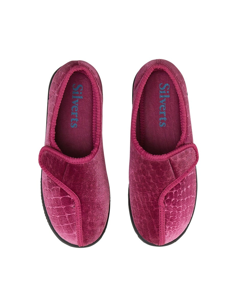 Women’s Soft Slippers with Easy Closures – Adjustable Fit (Regular to Extra Wide) - Silverts 162