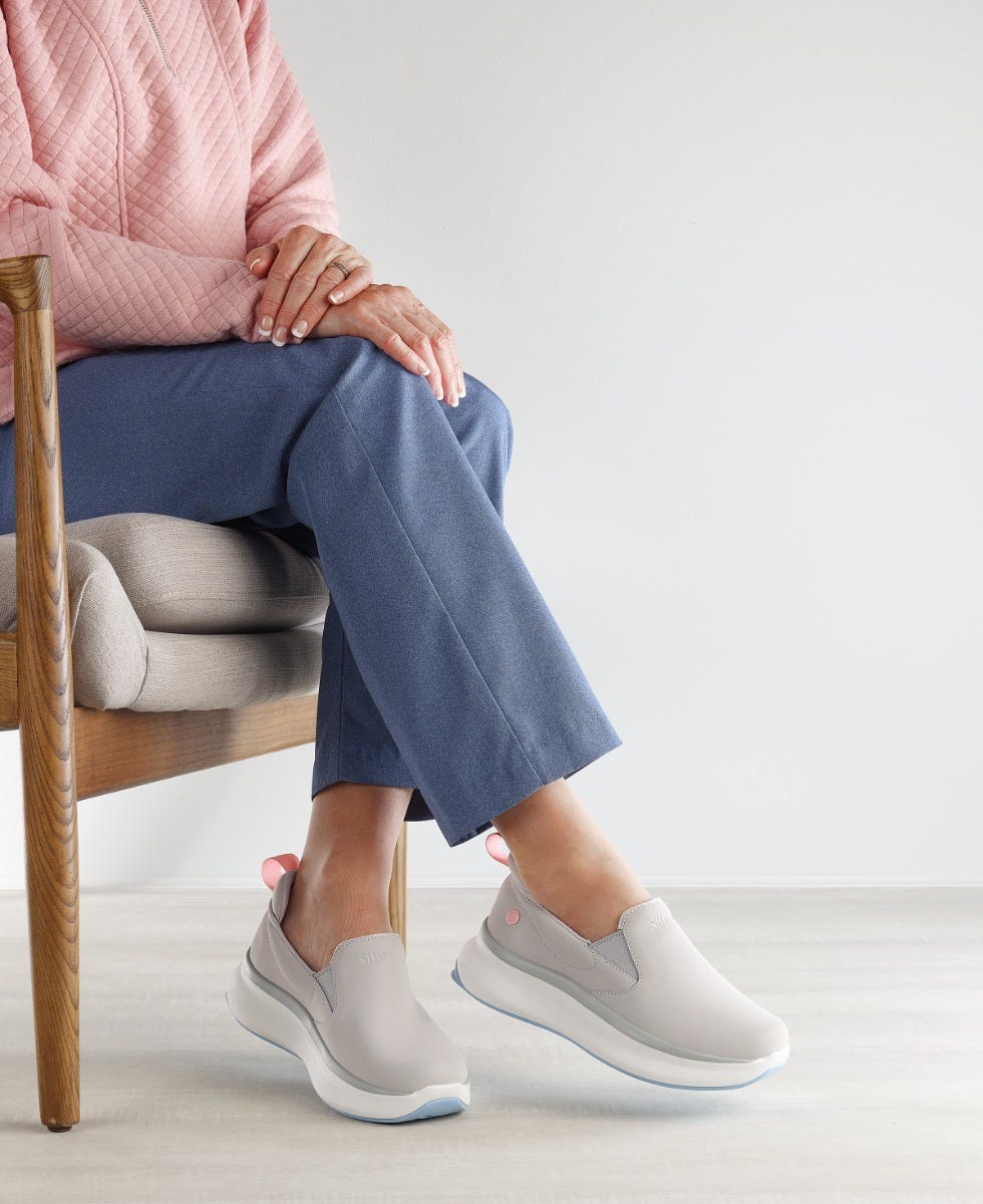 Women’s Leather Comfort Slip-On Shoes – Adjustable Fit (Regular to Extra Wide) - Silverts 9