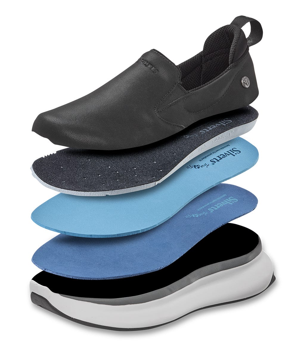 Women’s Leather Comfort Slip-On Shoes – Adjustable Fit (Regular to Extra Wide) - Silverts 81