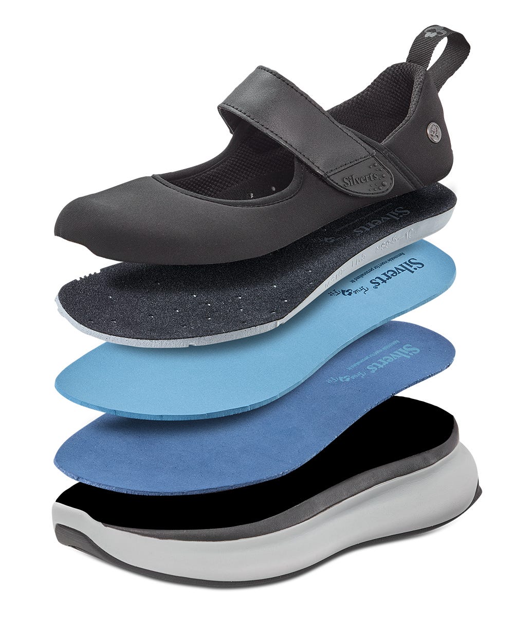Women’s Easy-On Mary Jane Shoes – Adjustable Fit (Regular to Extra Wide) - Silverts 27