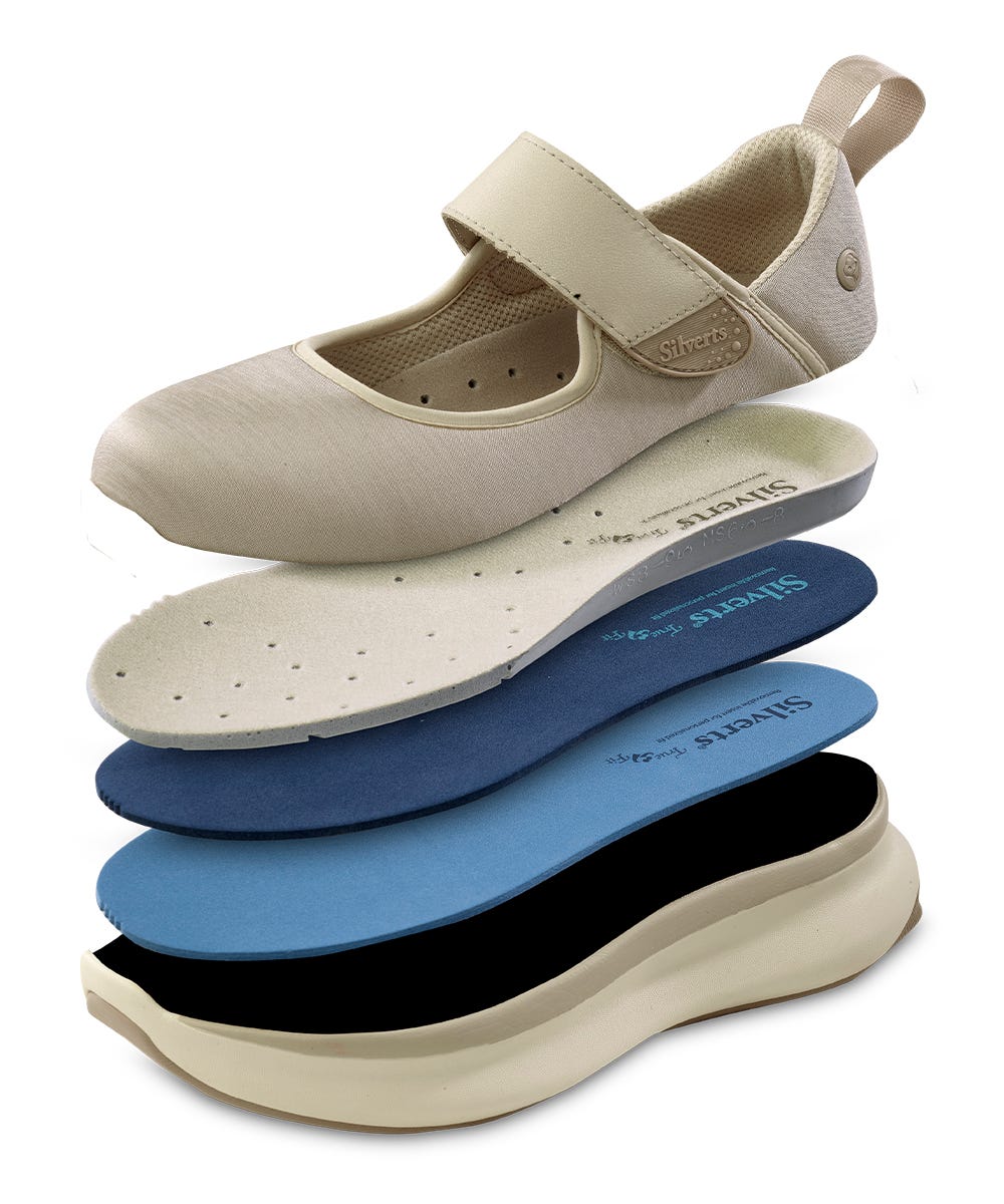 Women’s Easy-On Mary Jane Shoes – Adjustable Fit (Regular to Extra Wide) - Silverts 19