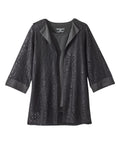 Women's Open Back Lace Blazer Twofer Top - Silverts 3