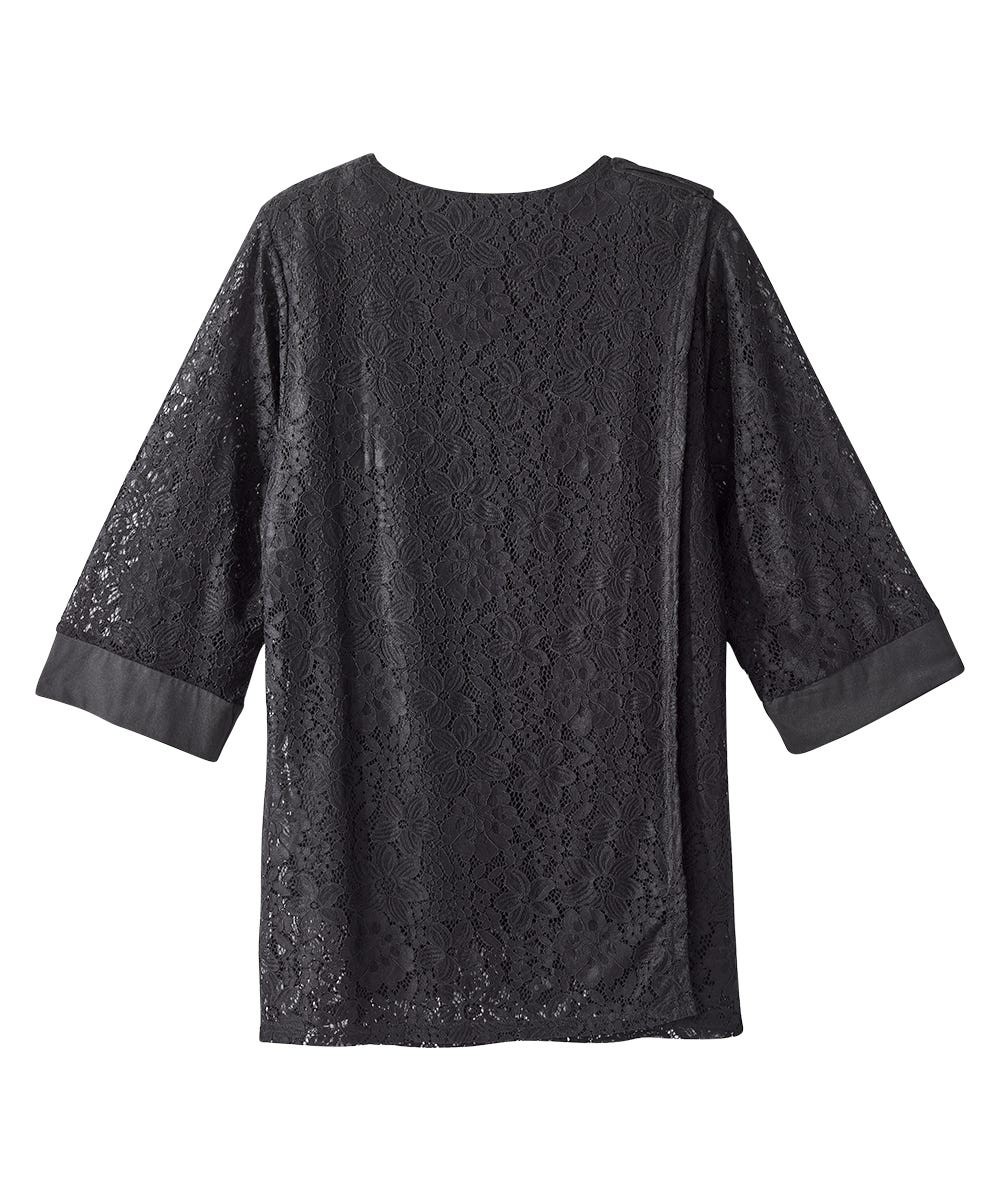 Women's Open Back Lace Blazer Twofer Top - Silverts 9