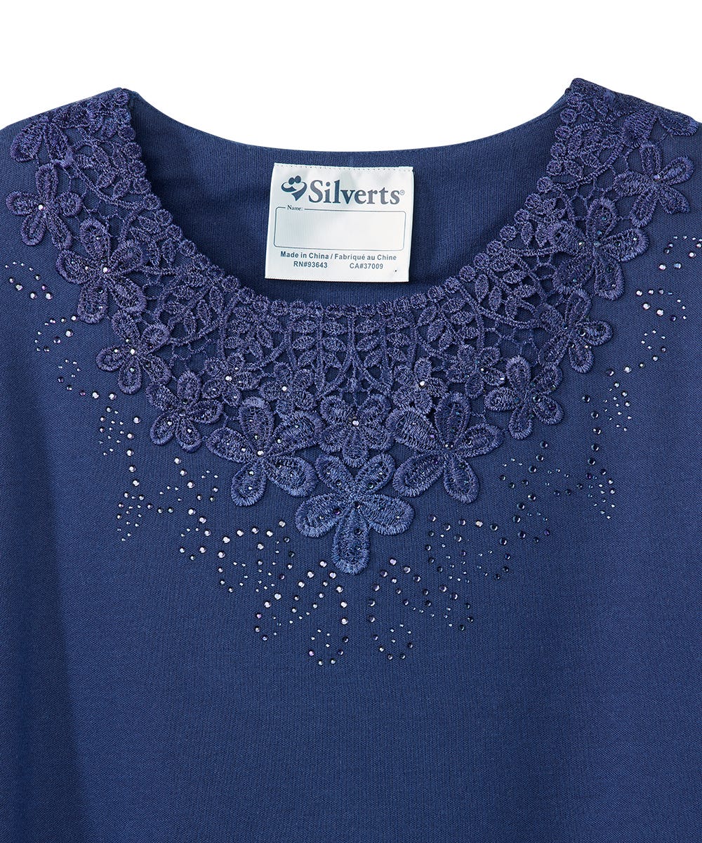 Women's Open Back Embellished Top - Silverts 15