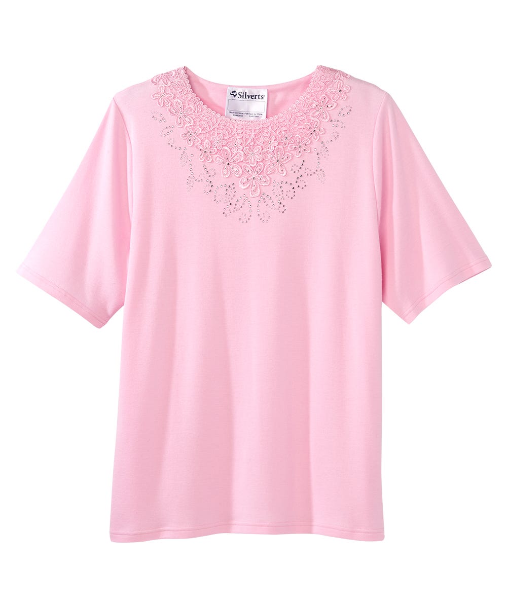 Women's Open Back Embellished Top - Silverts 7