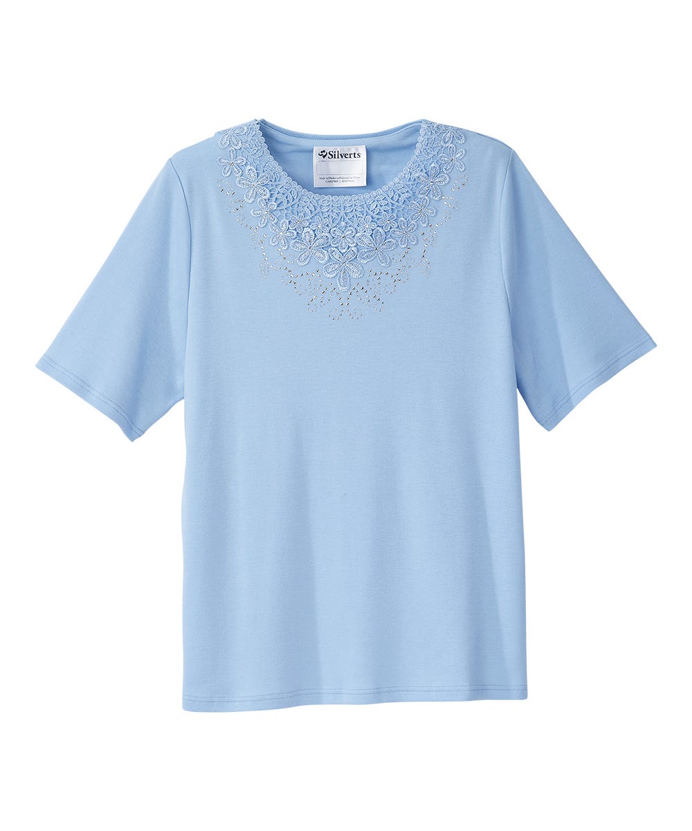 Women's Open Back Embellished Top - Silverts 5