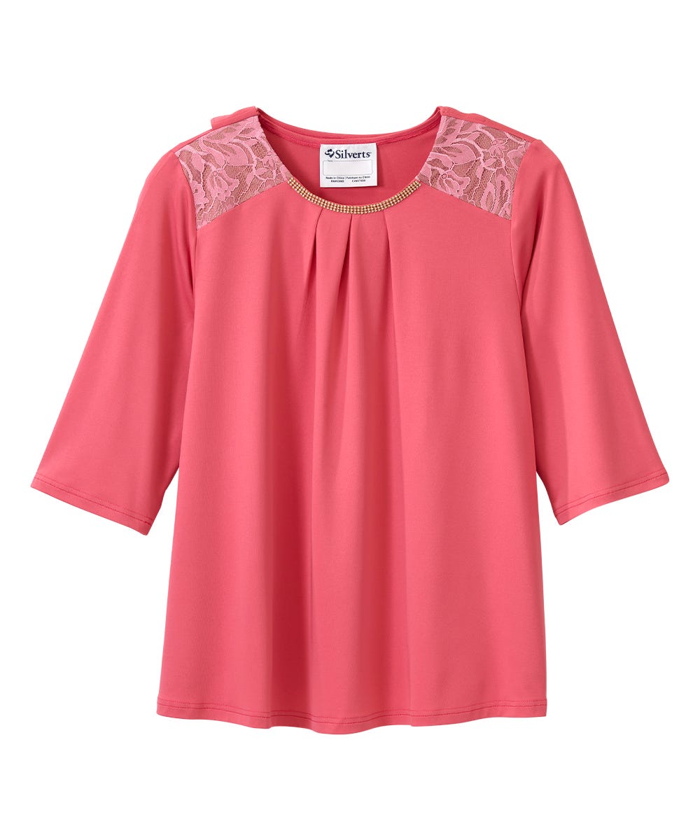 Women's Open Back Top with Lace Detail - Silverts 1