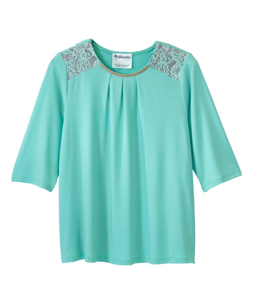 Women's Open Back Top with Lace Detail - Silverts 10