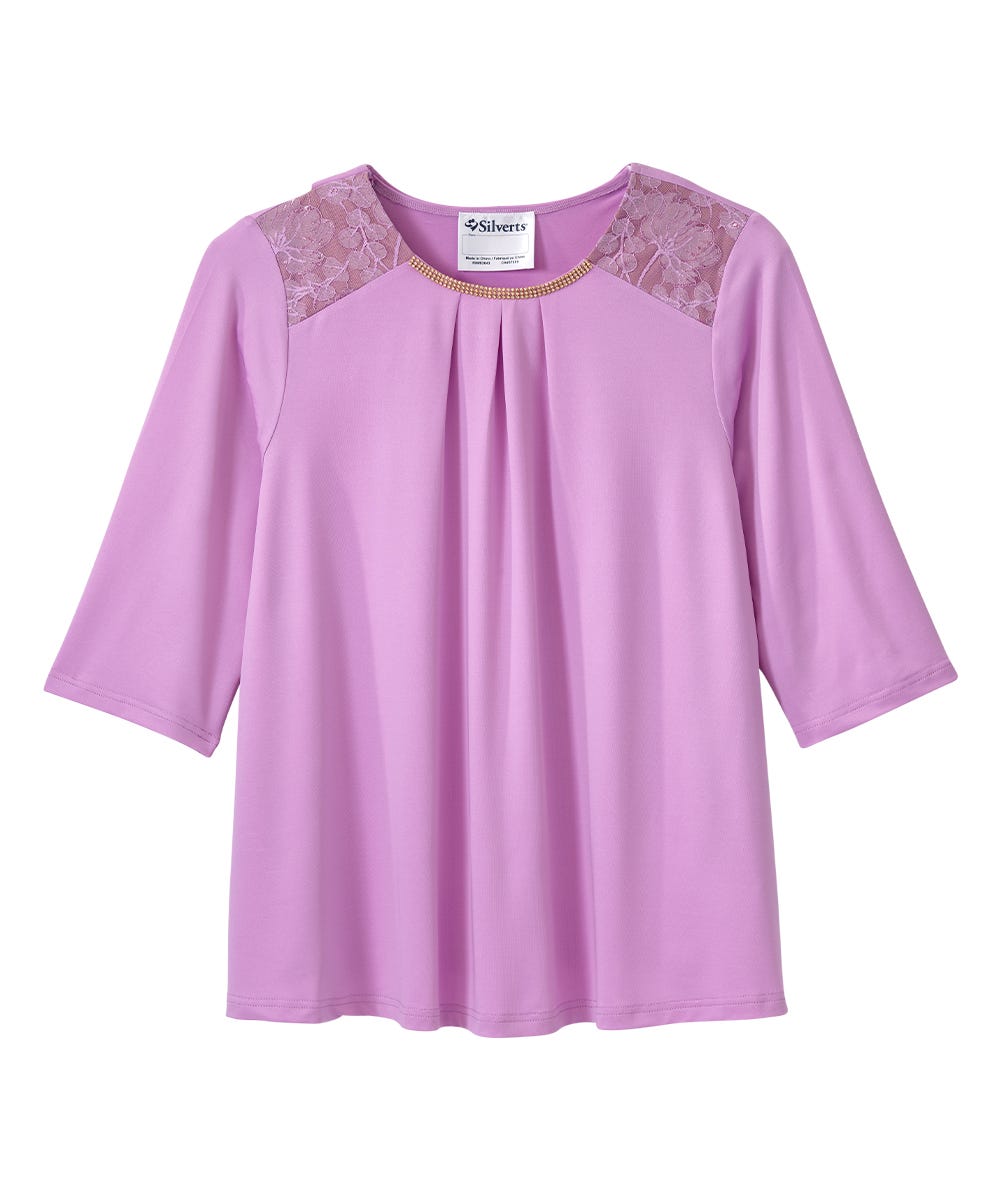 Women's Open Back Top with Lace Detail - Silverts 13