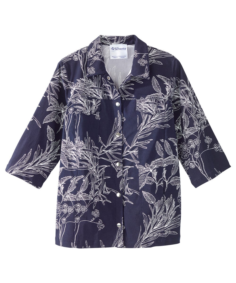 Women's Self Dressing Magnetic Closure Chambray Style Jacket - Silverts 10