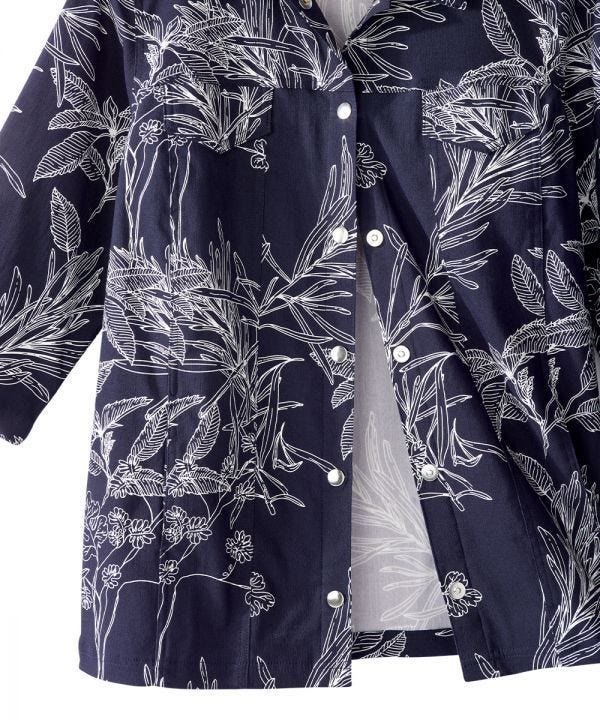Women's Self Dressing Magnetic Closure Chambray Style Jacket - Silverts 2