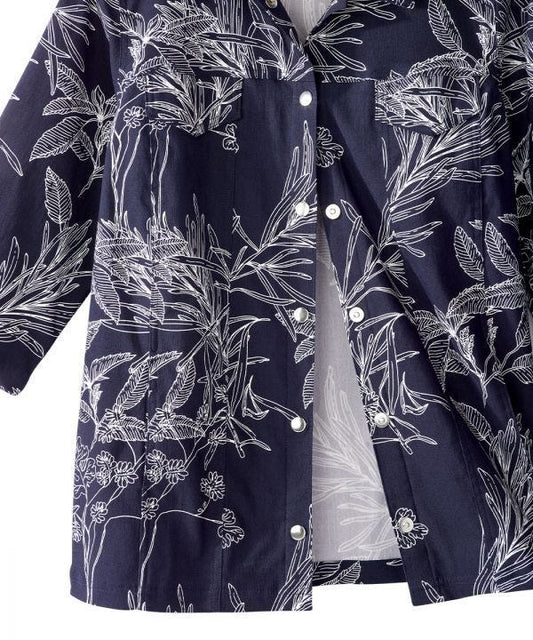 Women's Self Dressing Magnetic Closure Chambray Style Jacket - Silverts 2