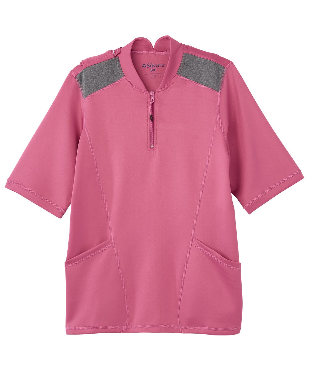Women's Open Back 1/4 Zip Active Top - Silverts 1