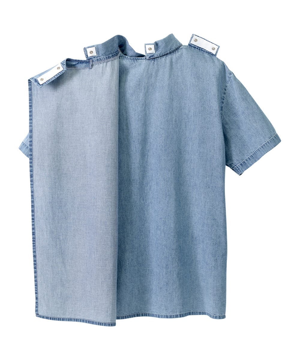 Men's Adaptive Open Back Short Sleeve Dress Shirt - Silverts 6