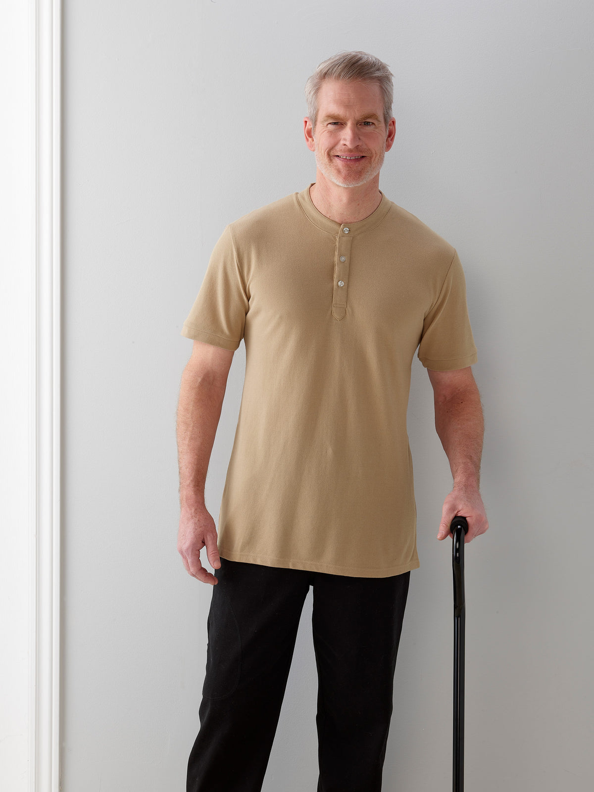 Men's Open Back Henley T-Shirt - Clearance - Silverts 13
