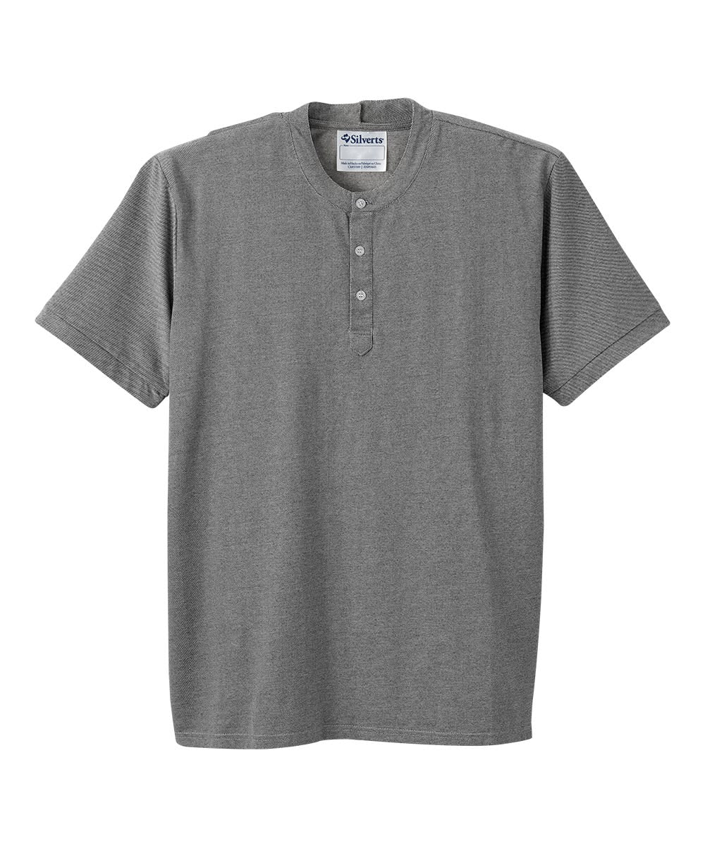 Men's Open Back Henley T-Shirt - Silverts 1