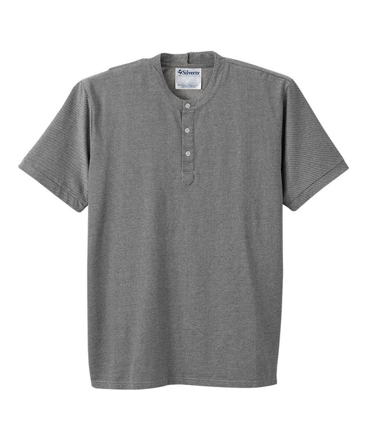 Men's Open Back Henley T-Shirt - Silverts 1