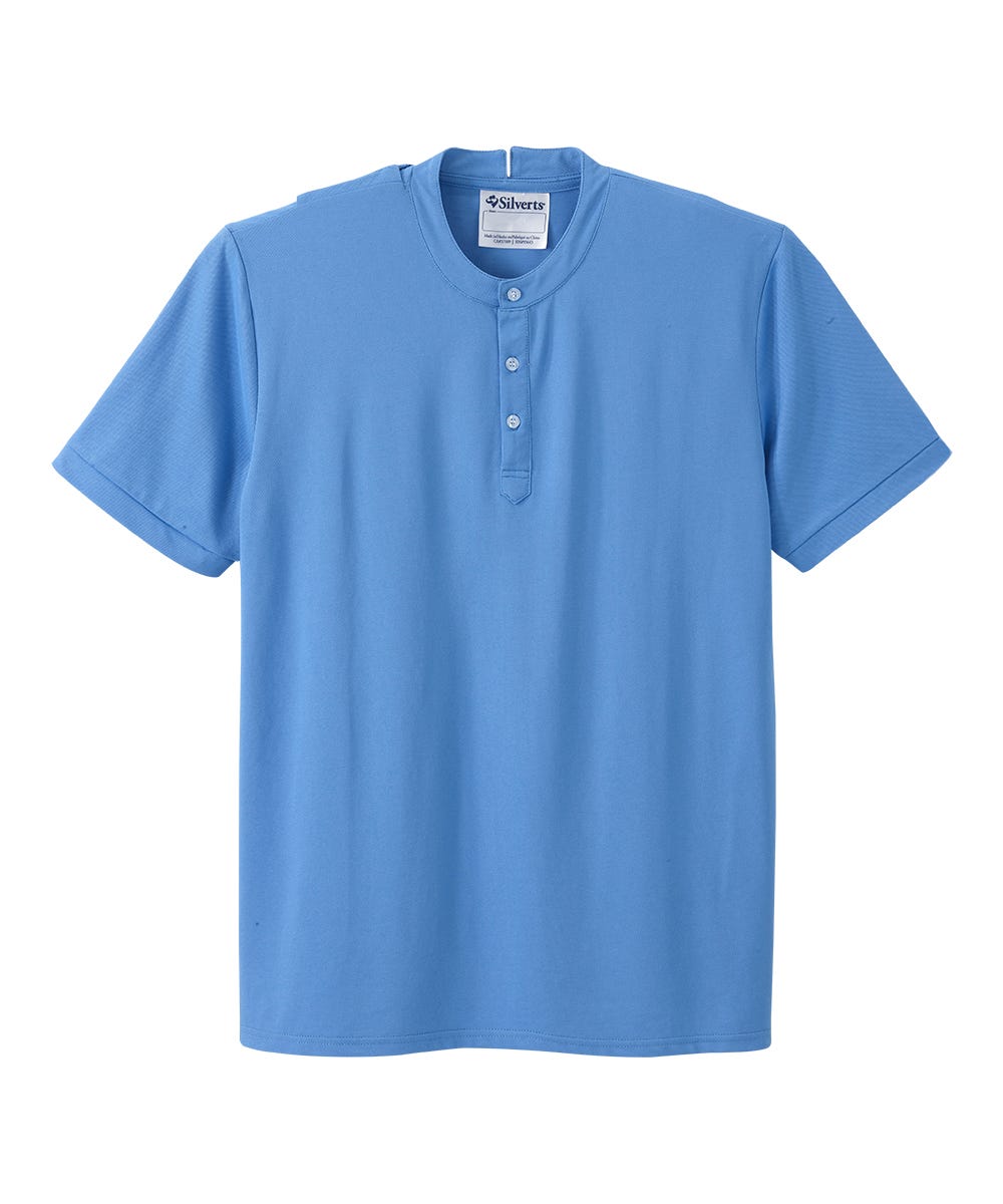 Men's Open Back Henley T-Shirt - Silverts 5