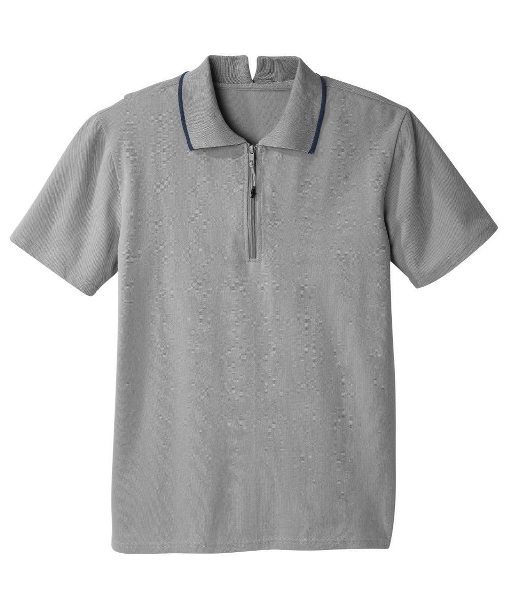 Men's Open Back Polo Shirt with Zip - Clearance - Silverts 5