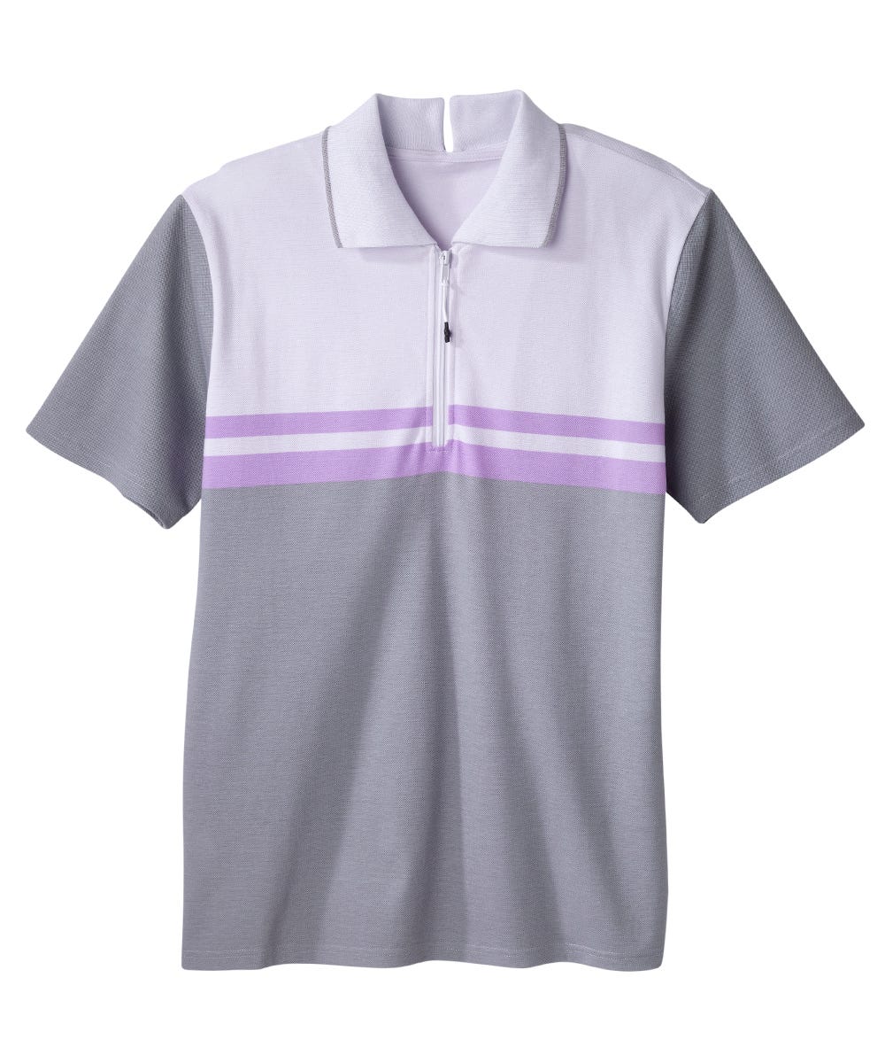 Men's Open Back Polo Shirt with Zip - Clearance - Silverts 17