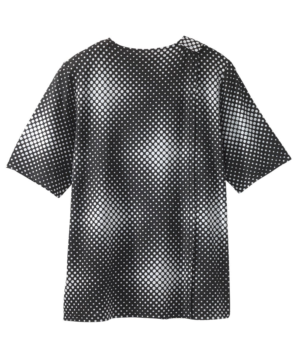 Women's Open Back Short Sleeve Twofer Top - Silverts 14